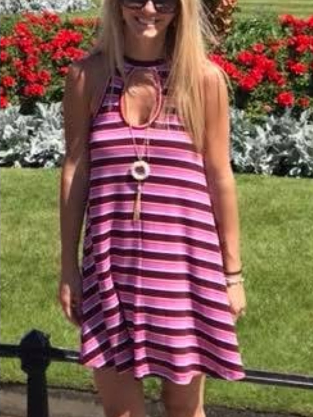 ARIZONA striped sleeveless dress